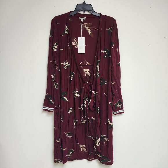 Noppies Women's Burgundy Long Sleeved Nursing Wrap Dress Size S, M & L - Picture 2 of 14